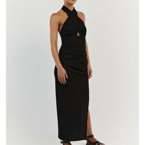 DISSH Amalfi Black Halter Dress